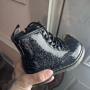 Dr. Martens Sparkly Black Kids Boots
